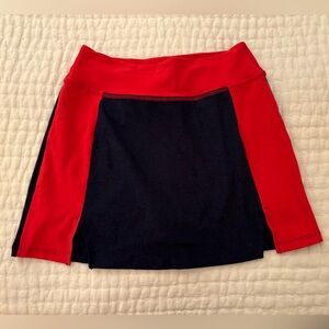 Spacedye Outlines Skirt in Nocturnal Navy/Candy Apple Red